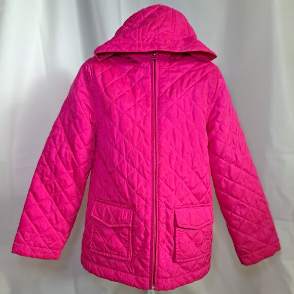 Girls Hot Pink Jacket with Hood and Pockets - Picture 1 of 6
